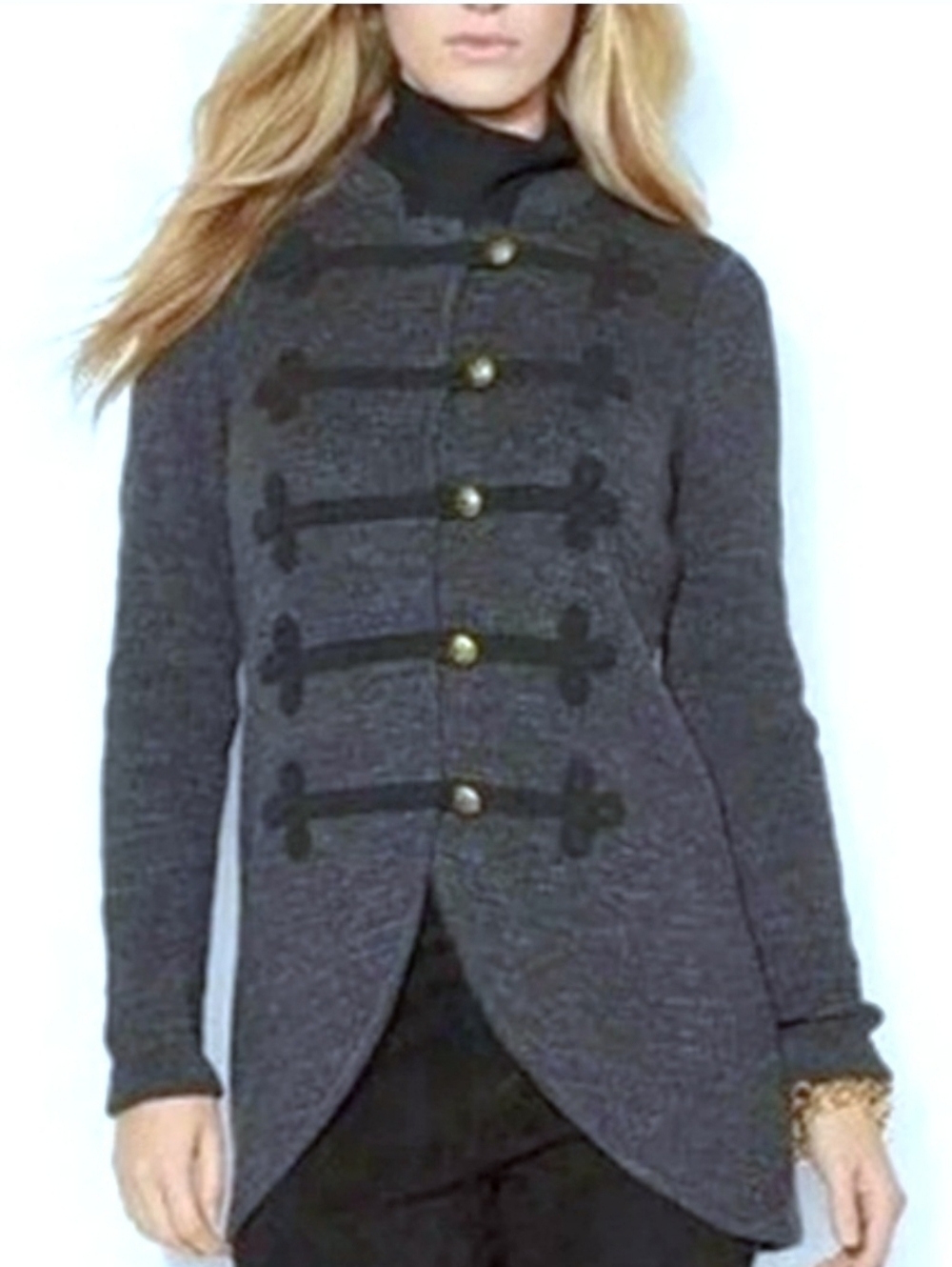 LAUREN RL Military Sweater Jacket